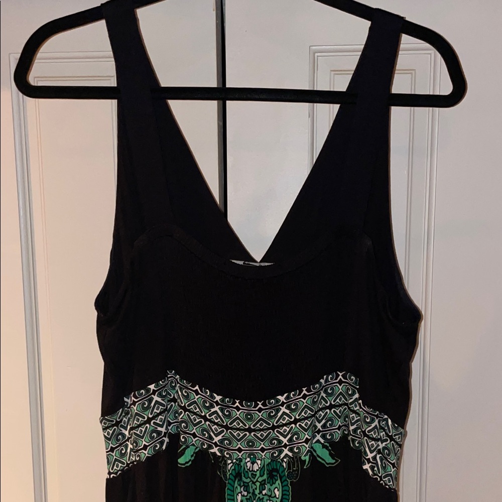 INC International Concepts Black Maxi Dress with Green Paisley Motif - Picture 6 of 10